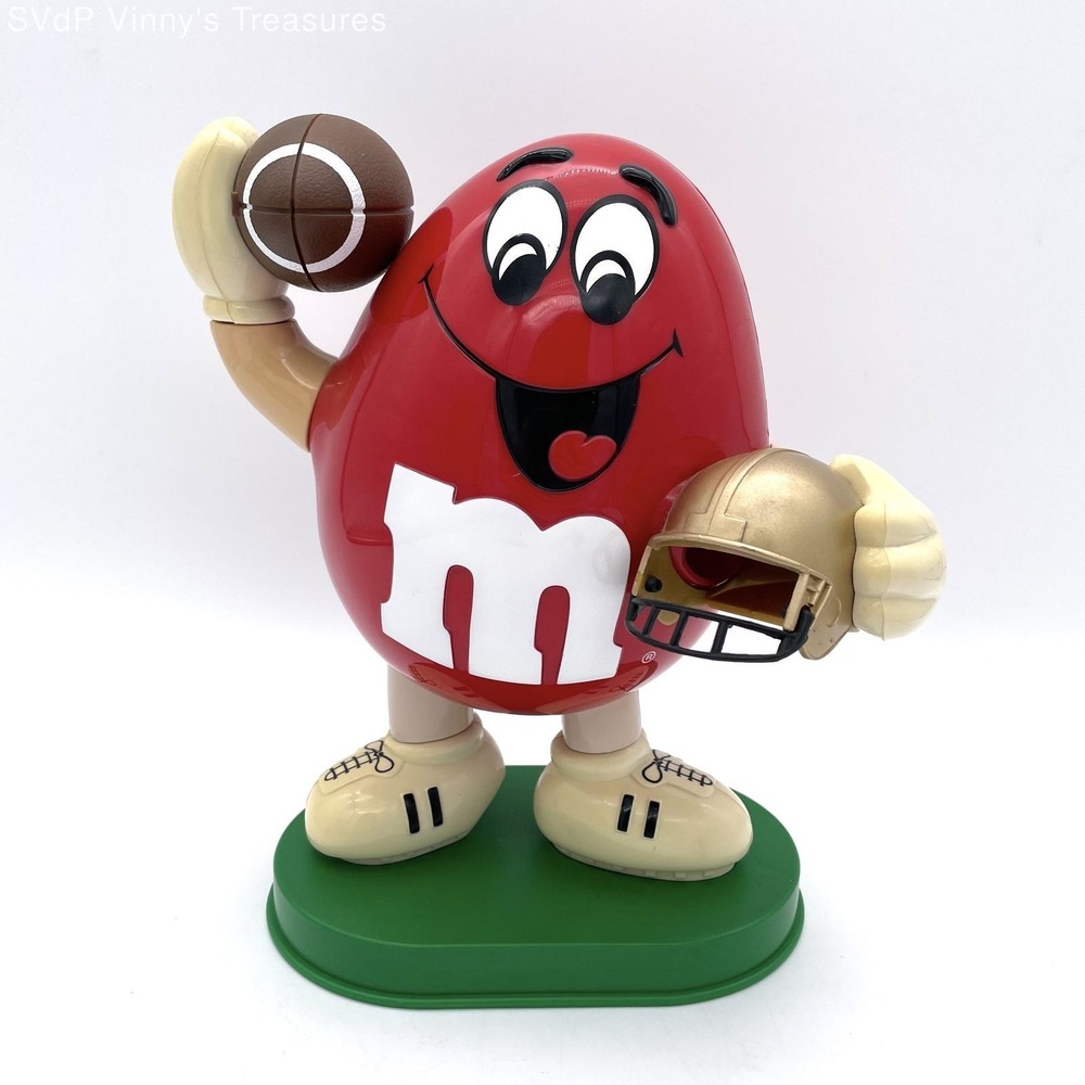 Red M&M Football Figure Candy Dispenser Mars Inc. 1995 Vintage Official